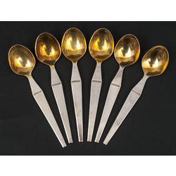 Set of guilded silver spoons ( 6 piec.)