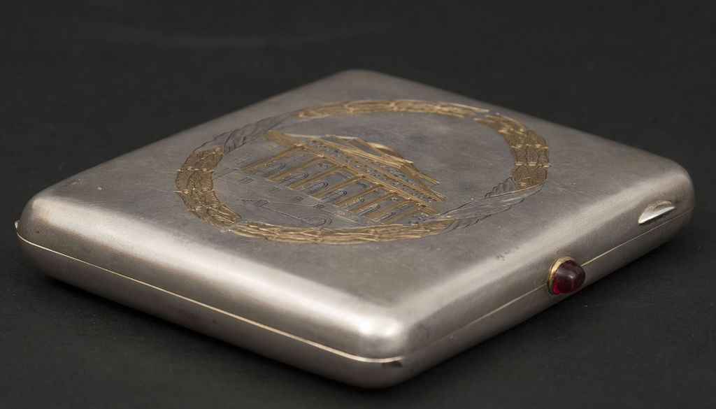 Gilded silver cigarette case