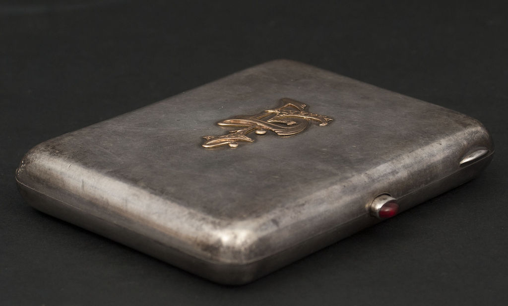 Gilded silver cigarette case