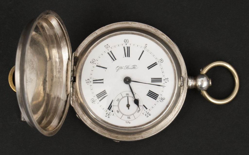 Серебряные карманные часы Ancre Ligne Droite Otto Boutte