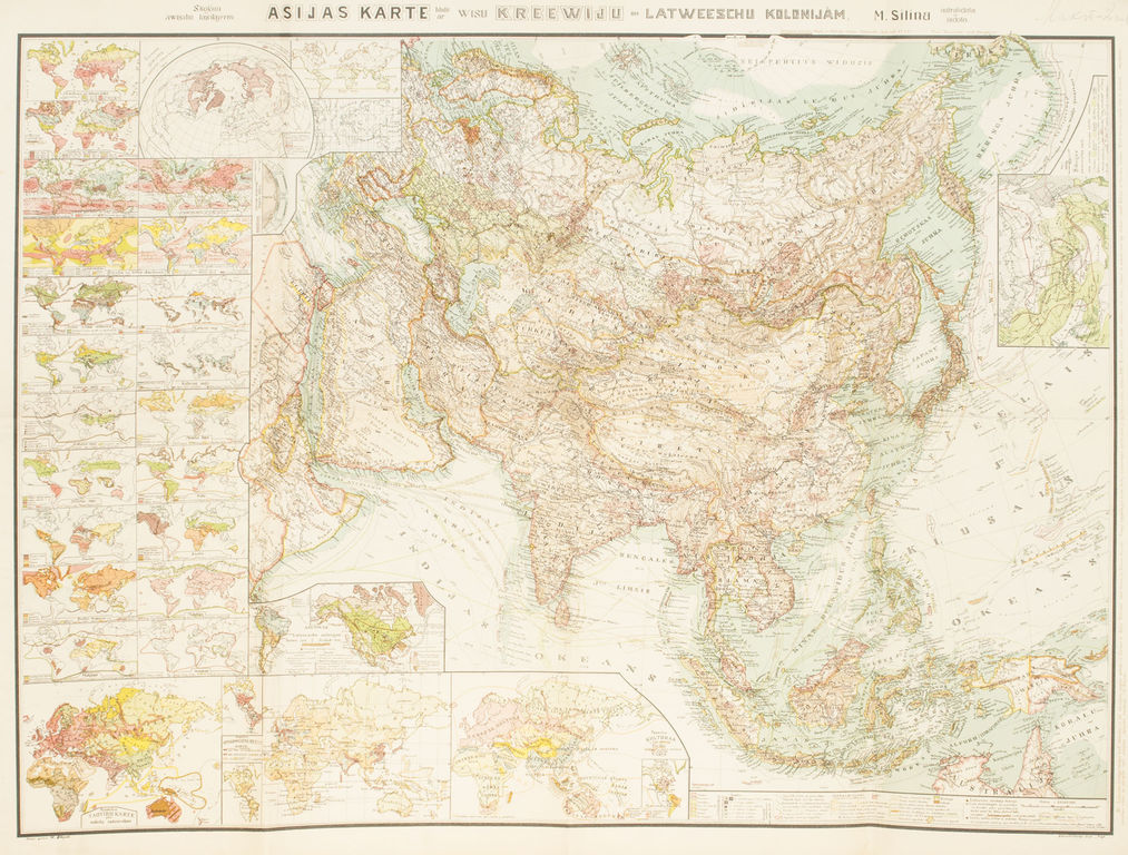 Karte ''Āzijas karte ar Krieviju un Latviešu kolonijām''