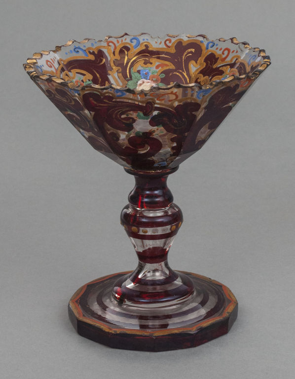 End of 19th century Russia Glass candy dish