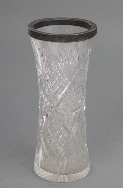 Кристальная ваза с серебряной отделкой