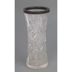 Кристальная ваза с серебряной отделкой