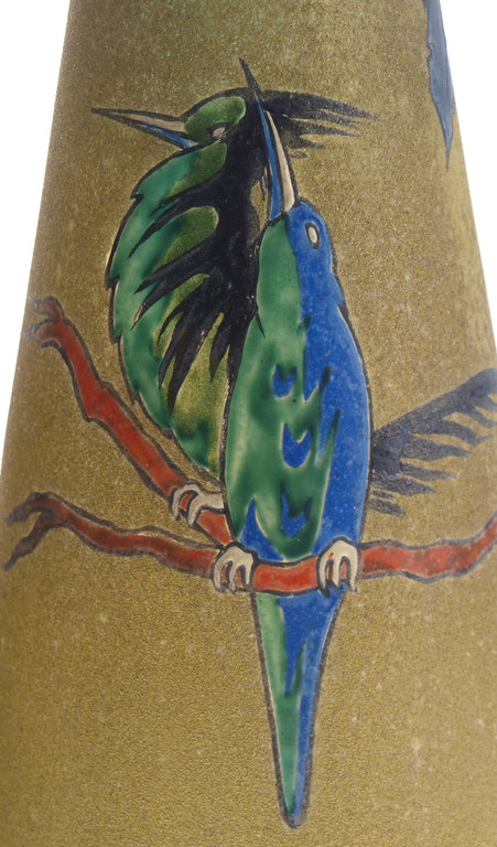 Pair of Bird Vases by Daum/Leune  