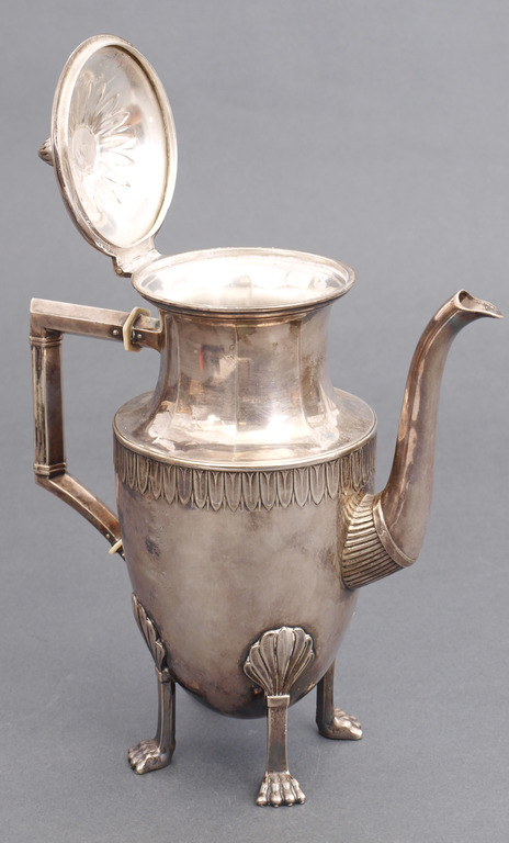 French empire style coffe pot made from silverplated metal