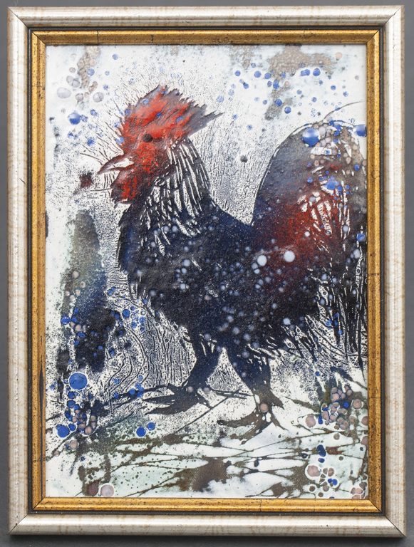 Rooster in the snow