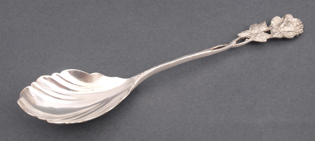 Silver serving spoon 