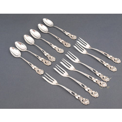 Silver cutlery set - 6 forks, 6 spoons