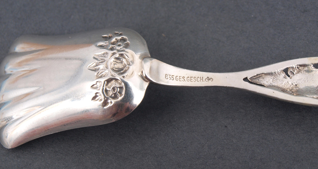Silver sugar spoon