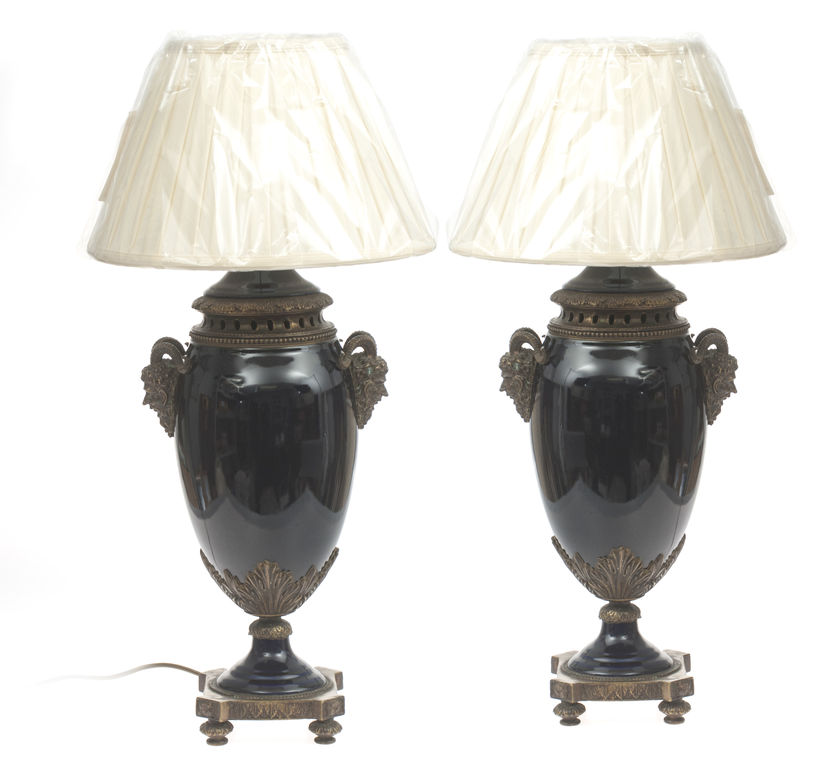 Porcelain lamps with bronze finish (2 pcs. - pair)