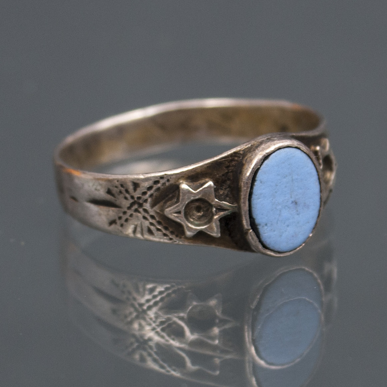 Silver ring with gemstone