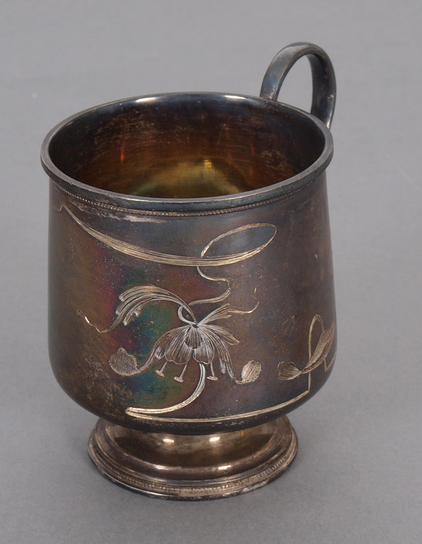 Silver cup with a gilded inside
