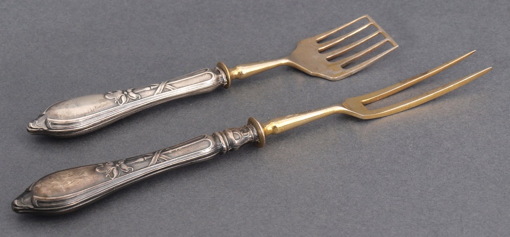 Silver forks (2 pcs.) with guilding