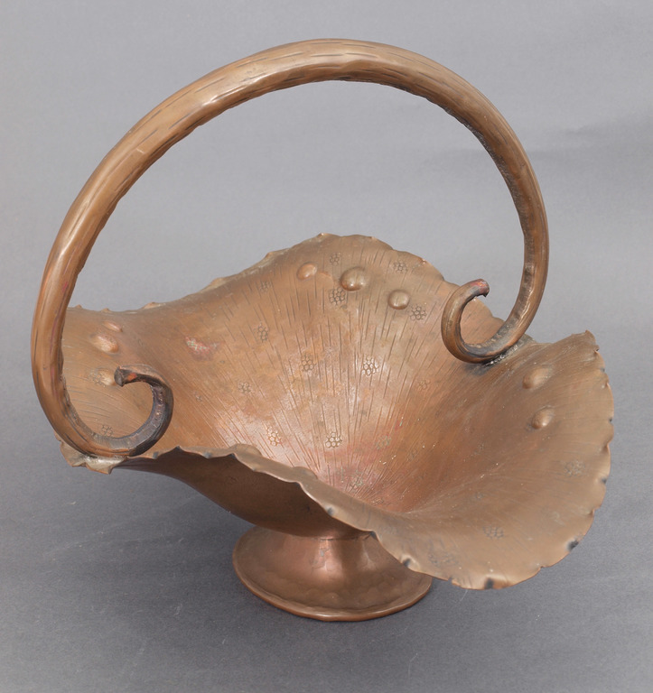 Art Nouveau copper fruit bowl