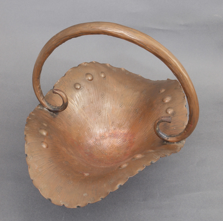 Art Nouveau copper fruit bowl