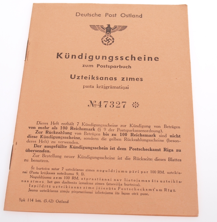 Vācu pasta dokumentu komplekts ( 4 gab.)