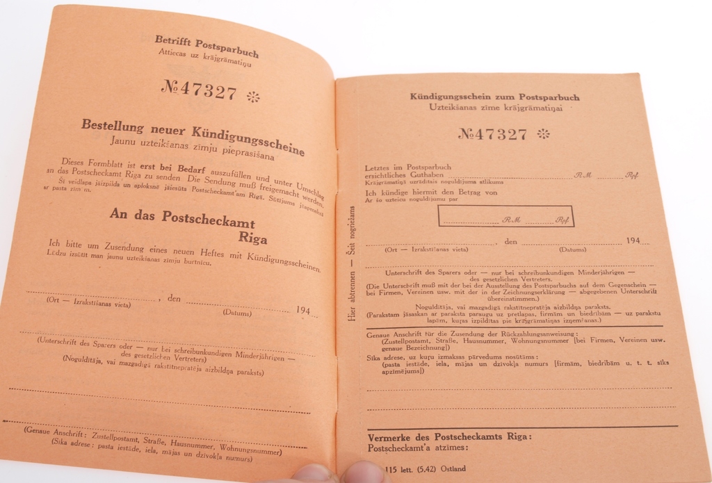 Vācu pasta dokumentu komplekts ( 4 gab.)