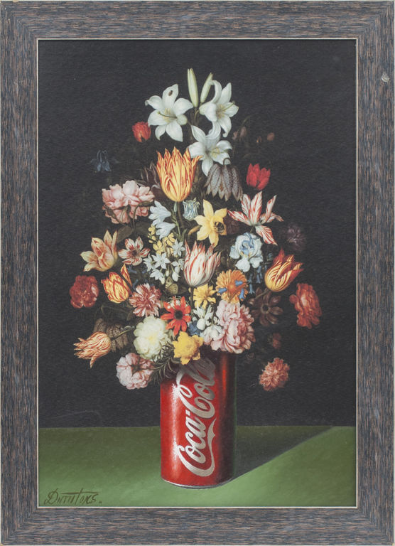 Натюрморт с цветами и Coca-Cola