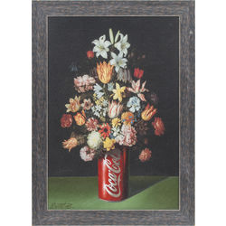 Still life with flowers and Coca-cola