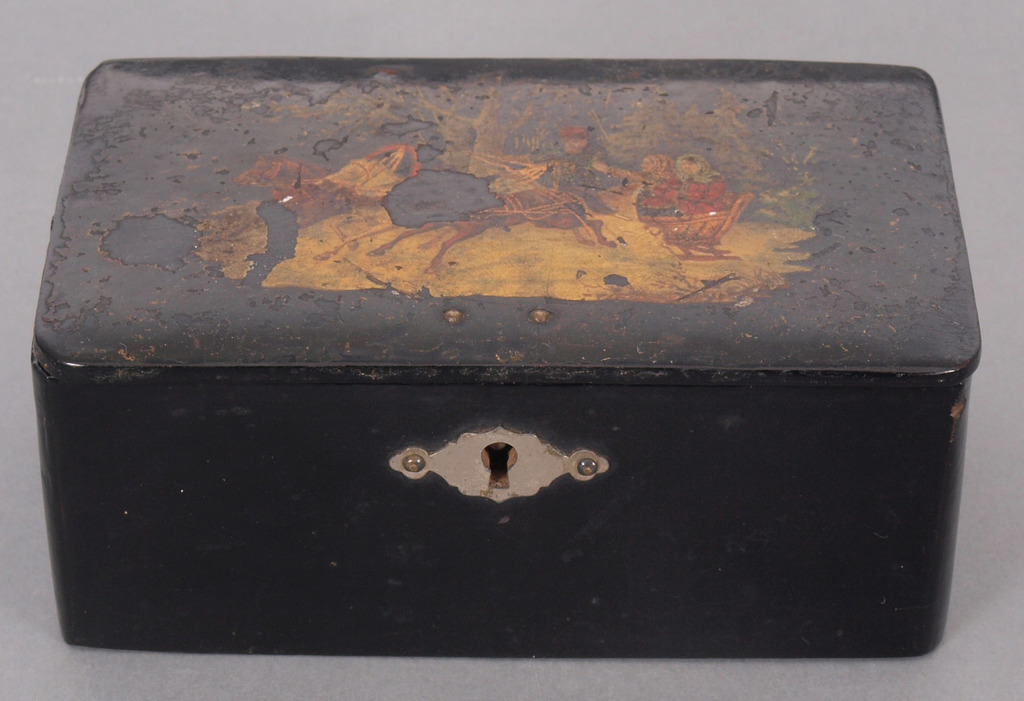 Wooden box with painting