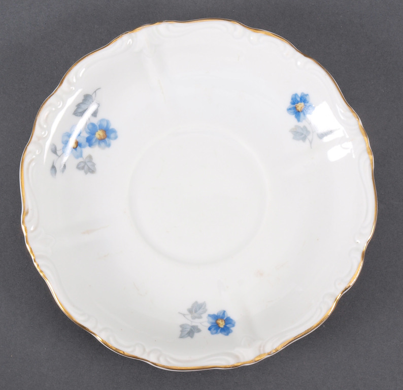 Porcelain cup with saucer and dish 