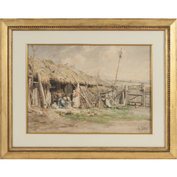 Country farm with peasant family