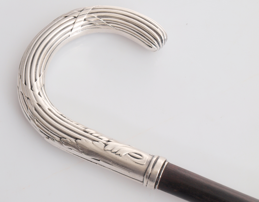 Art Nouveau walking stick with a silver handle