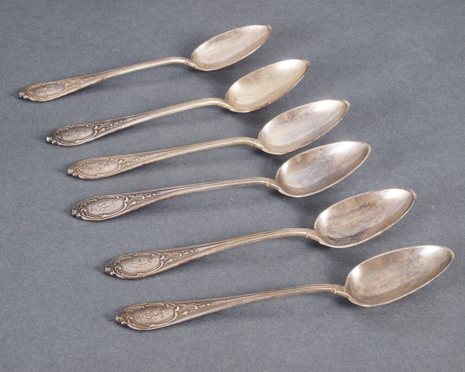 Set of silver spoons in the box (6 pcs.)