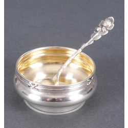 Серебряная миска с ложку в стиле Арт нуво