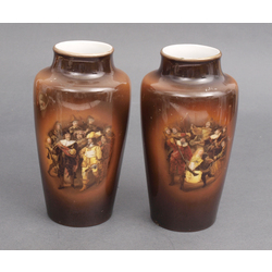 Фарфоровые вазы 2 шт. с Рембрандт картины 