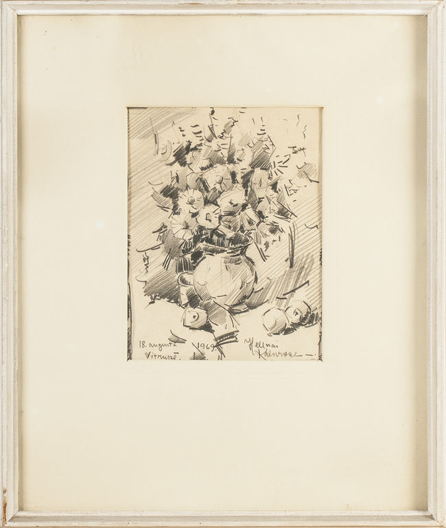 Still life with flowers and apples