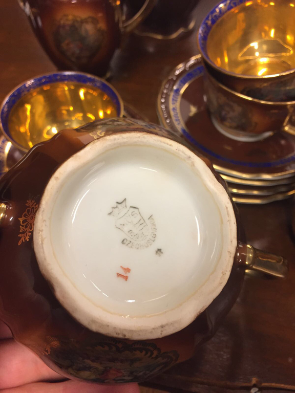 Porcelāna kafijas  servīze piecām personām