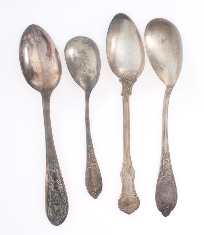 Different silver spoons (4 pcs.)
