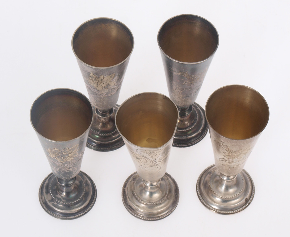 Silver cups (5 pcs)