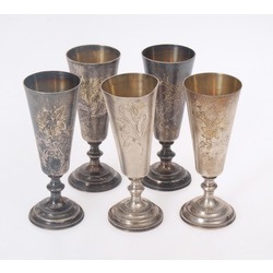 Silver cups (5 pcs)