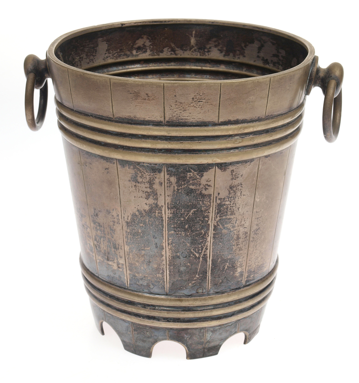 Silver-plated metal champagne bucket