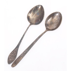 Two silver spoons