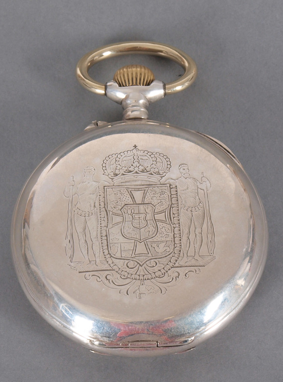 Серебряные карманные часы с эмалью