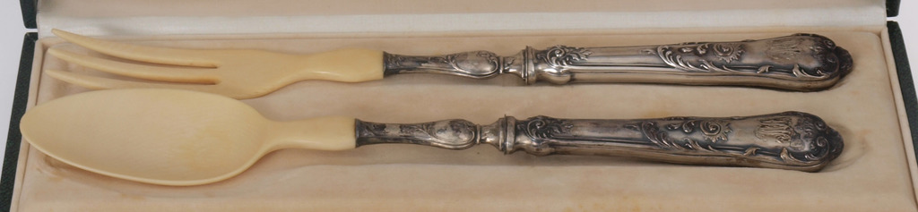 Set - knife and fork with bone