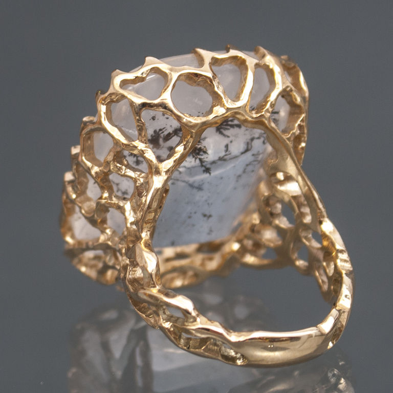 Gold ring with mountain crystal