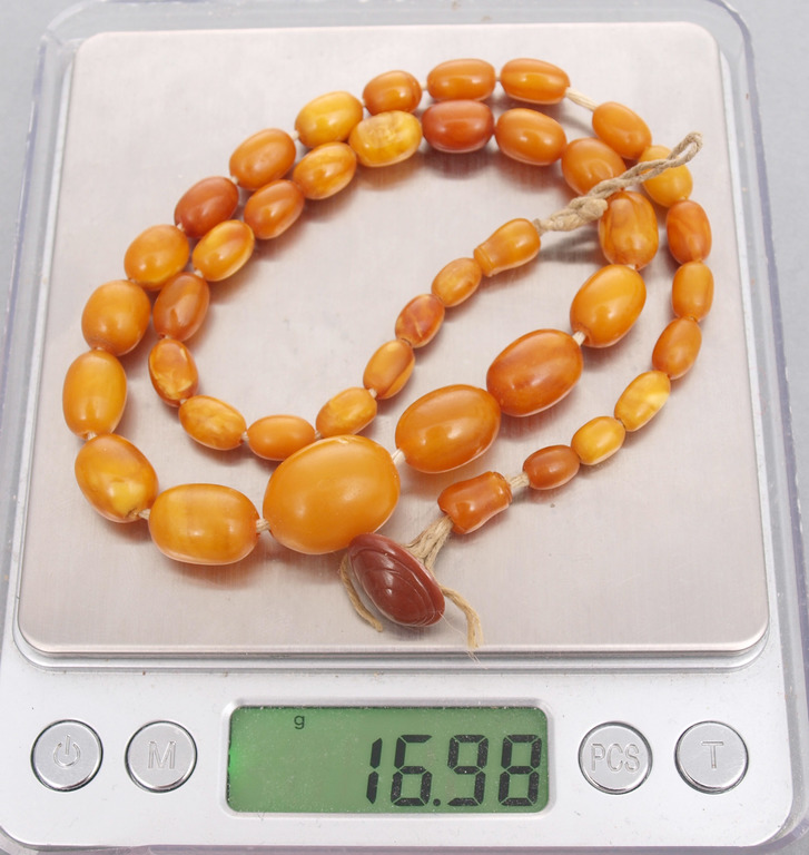 Янтарное ожерелье из 100% натурального янтарья, 16.98 г