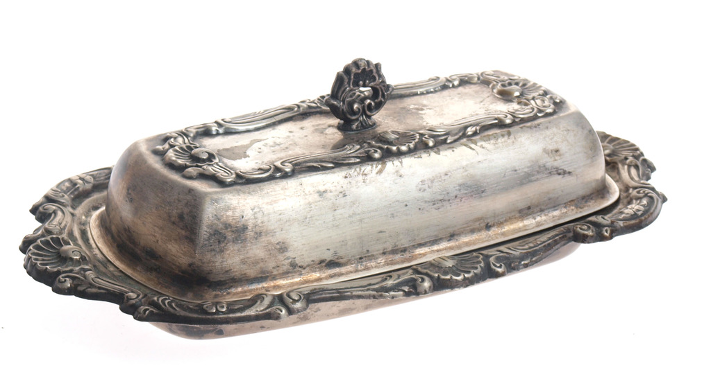 Silver plated butter dish