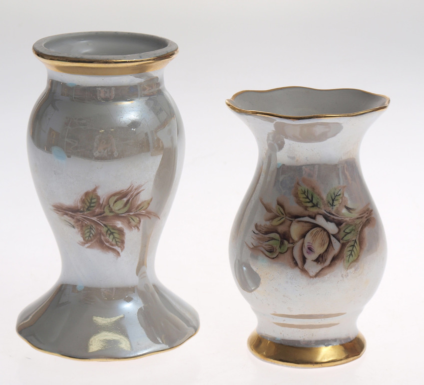 Фарфоровая ваза и ваза/подсвечник 
