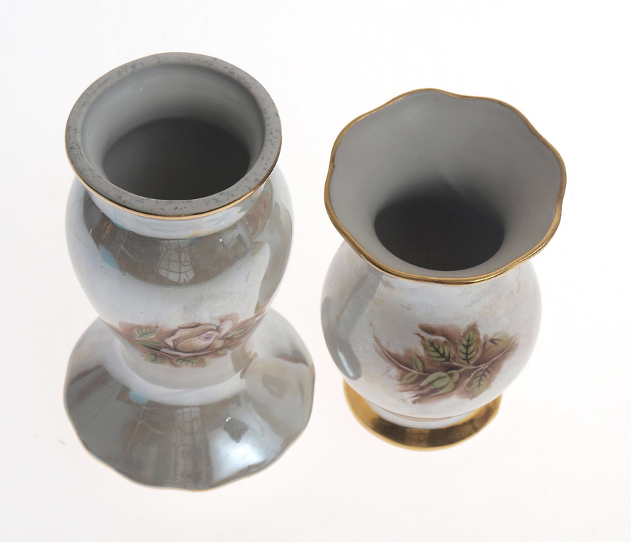 Porcelain vase and vase/candlestick 