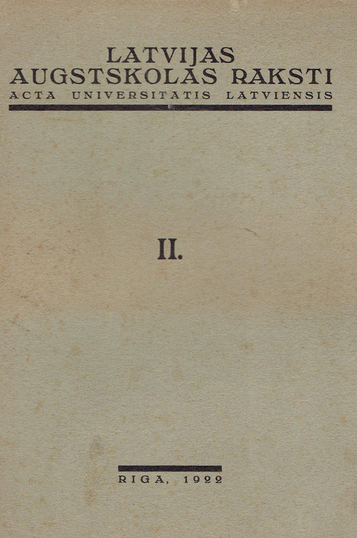 Latvijas universitātes raksti (II sējums)
