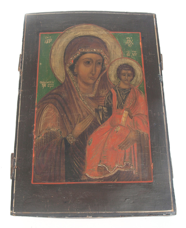 Koka ikona ar gleznojumu un iedobi (ковчег)