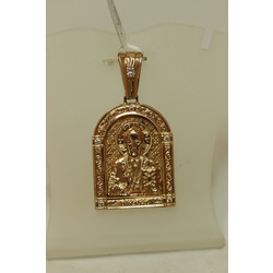 Gold pendant with diamonds / icon