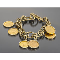 Gold bracelet with gold coins