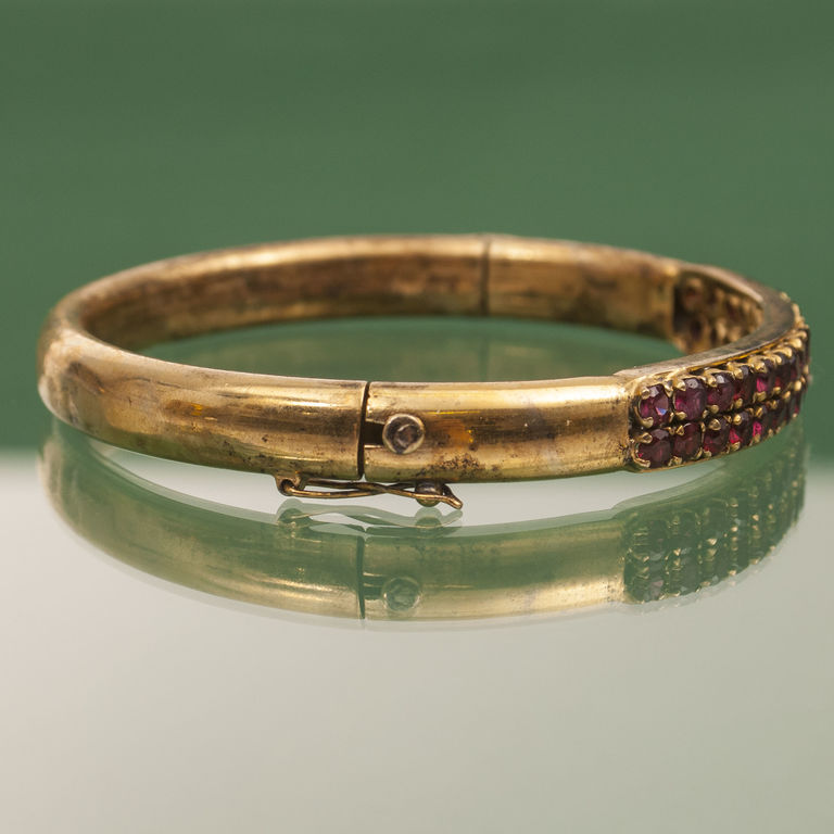 Gilded Silver Bracelet with Garnets